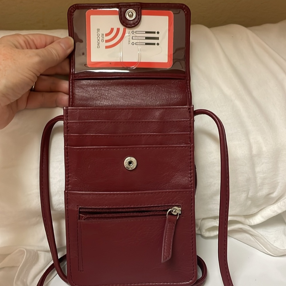 Burgundy RFID Blocking small crossbody. Bought for travel. Never used. - Picture 9 of 9